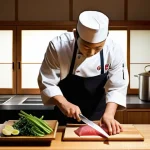 일식조리사 이직 인터뷰 준비 노하우 - **Prompt 1: The Essence of Wasoku and Precision**
    A serene and focused Japanese chef, in their l...